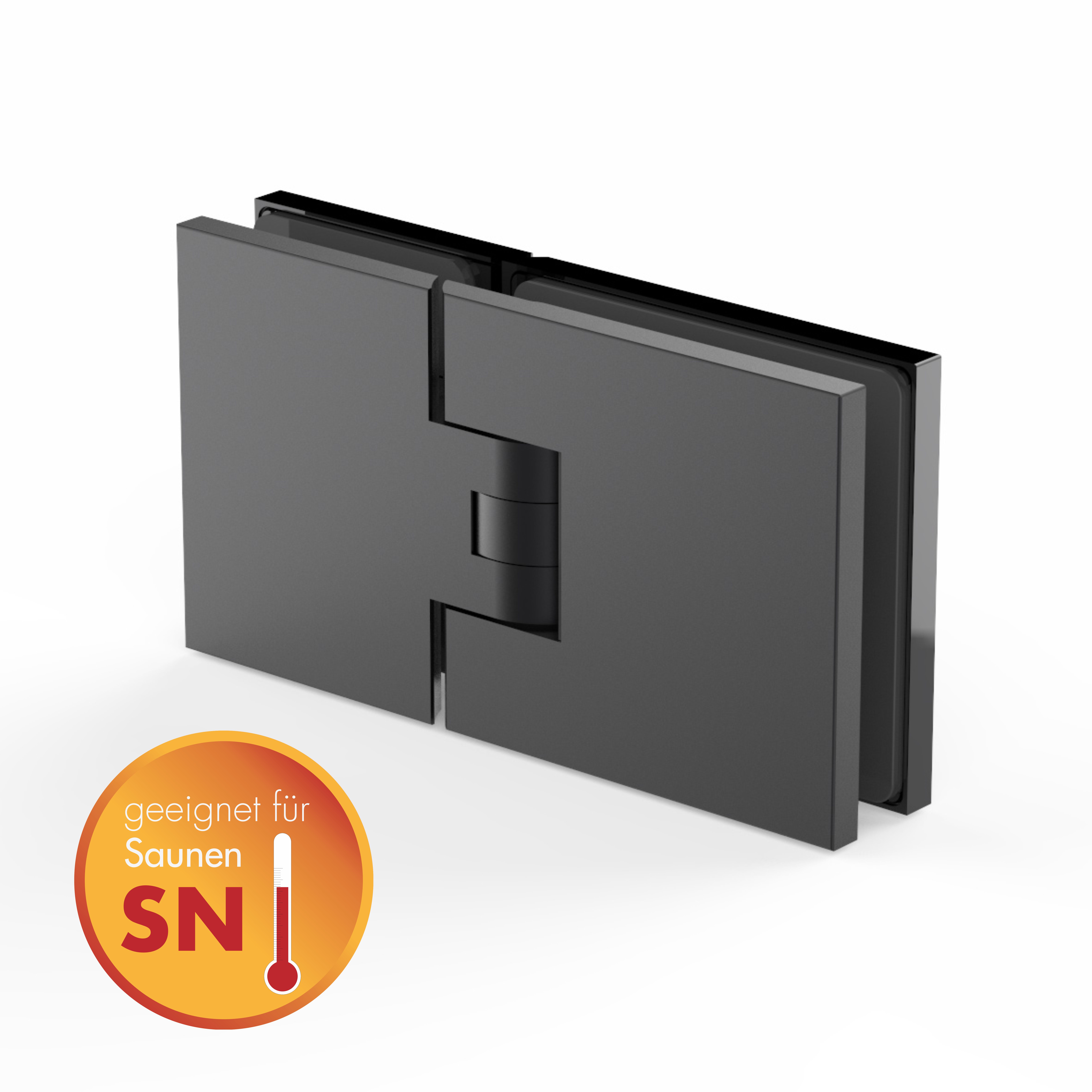 Artikelbild 2 des Artikels “Sauna-Flamea+ 180° extrastark Glas-Glas Pendel-Duschtürband (verdeckte Verschraubung) glanzverchromt“