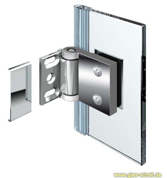 Artikelbild 2 des Artikels “Flinter Glas-Wand 90Grad Duschtürband nach innen öffnend glanzverchromt“