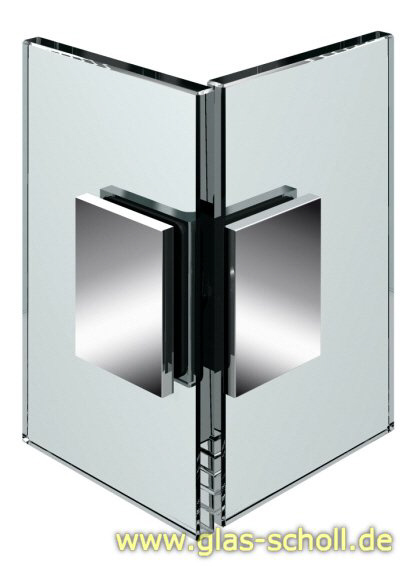 Artikelbild 2 des Artikels “Flamea, Flinter, Nivello 90° Glas-Glas Winkelverbinder Winkelhalter glanzverchromt“