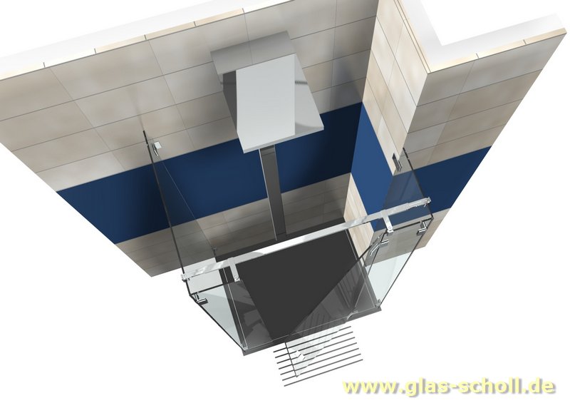 Artikelbild 2 des Artikels “Flamea-Flinter-Nivello 180° Glas-Wand Längsverbinder glanzverchromt“