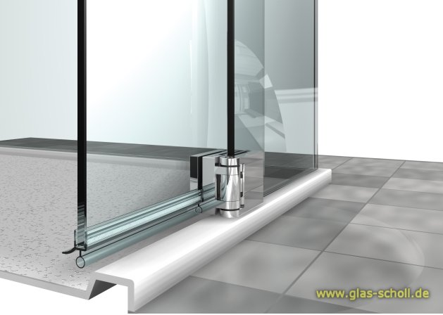 Artikelbild 2 des Artikels “Fluture Duschtürband-SET, überlappend, Glas-Glas 180° glanzverchromt“