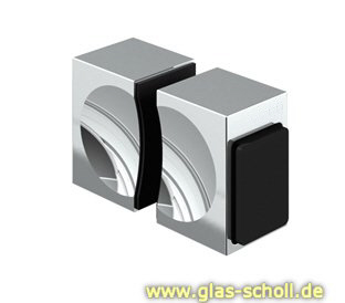 Artikelbild 2 des Artikels “beidseitiger Türgriff eckig, mit einseitigem Gummianschlag für LB 14 mm glanzverchromt“