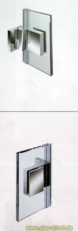 Artikelbild 2 des Artikels “Nivello 90° Glas-Wand LINKS Hebe-Senk AUSSENBEFESTIGUNG Anschlag glanzverchromt“