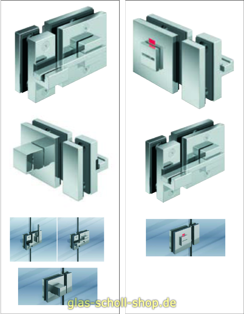 Artikelbild 2 des Artikels “Glastürriegel mit Schloss und Gegenkasten glanzverchromt “