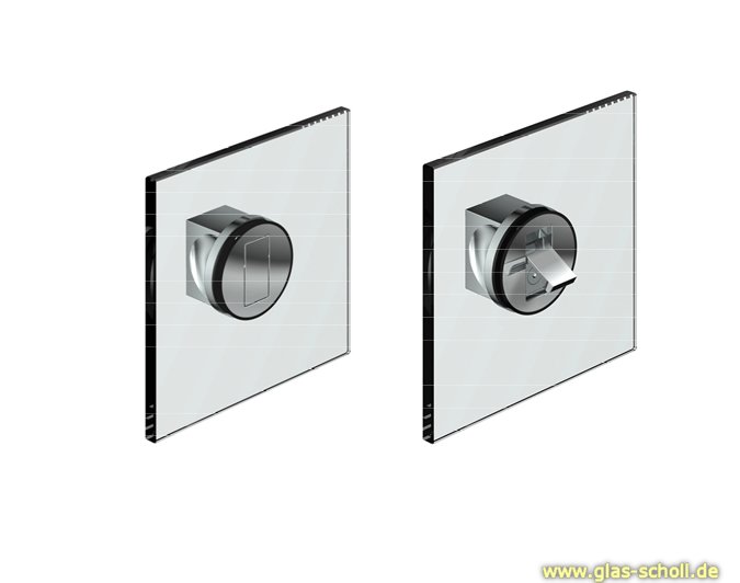 Artikelbild 2 des Artikels “einseitig flächenbündiger Glastürgriff, für 8-10mm Glasstärke glanzverchromt“