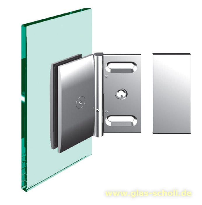 Artikelbild 2 des Artikels “Pontere 90°-140°Glas-Wand Winkelverbinder (verstellbare Winkelgradzahl) glanzverchromt“