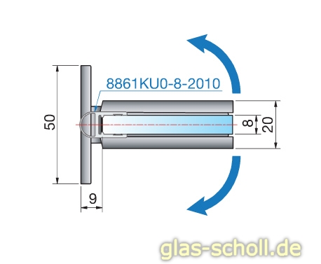 Artikelbild 2 des Artikels “Modesta/Luno Duschpendeltürbeschlag Glas-Wand 90° für 6-12 mm Glas (beidseitige Lasche) glanzverchromt“