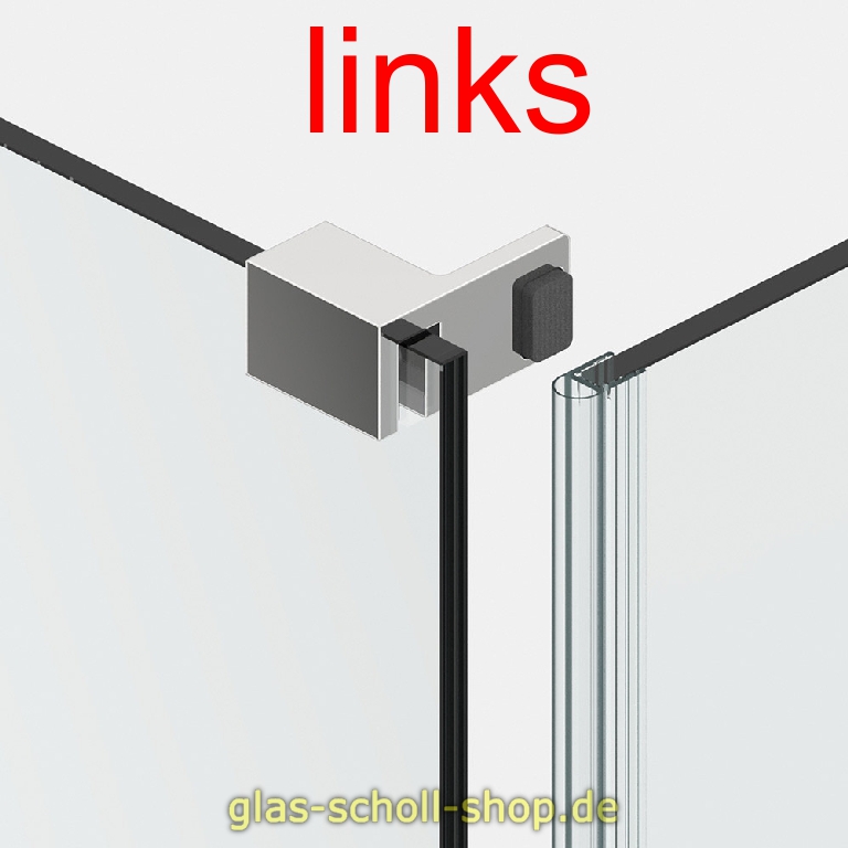 Artikelbild 2 des Artikels “Überdückungsschutz für Duschtür zum Festteil 90° aufsteckbar auf Glasoberkante glanzverchromt links“