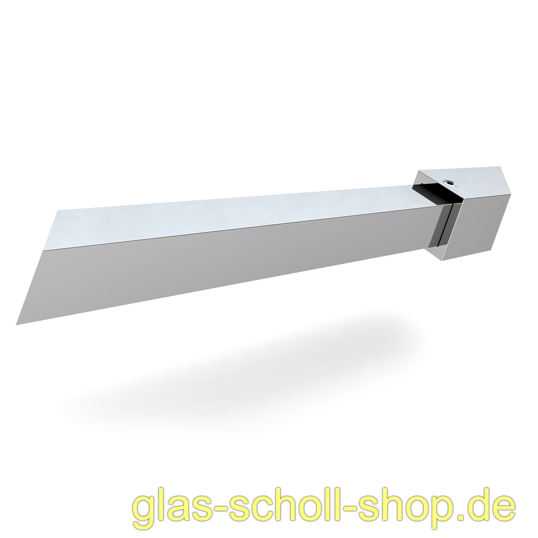 Artikelbild 2 des Artikels “schräger 45° Wandadapter für quadr. Stabilisierungsstange 15x15 GLAS-WAND glanzverchromt“