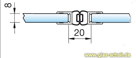 Artikelbild 2 des Artikels “fluchtendes Magnetprofil mit CHROMDEKOR 180° (2010mm) stumpfe Mittel-Duschdichtung für 6-8mm Glas “
