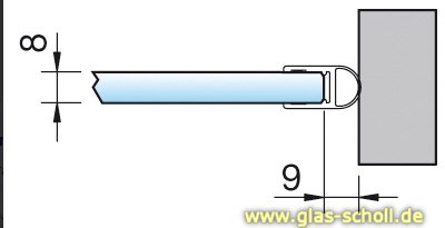 Artikelbild 2 des Artikels “Streifdichtung mit CHROMDEKOR (2010mm) Duschdichtung für 6-8mm Glas “