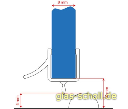Artikelbild 2 des Artikels “unteres SONDER-Wasserabweisprofil mit hoher 135° Lippe und EXTRA kurzer Dichtlippe nach unten (1000mm) für 8mm “