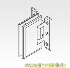 Artikelbild 2 des Artikels “ChaletPT Pendeltürband Glas-Wand MIT Feststellung 90° glanzverchromt“