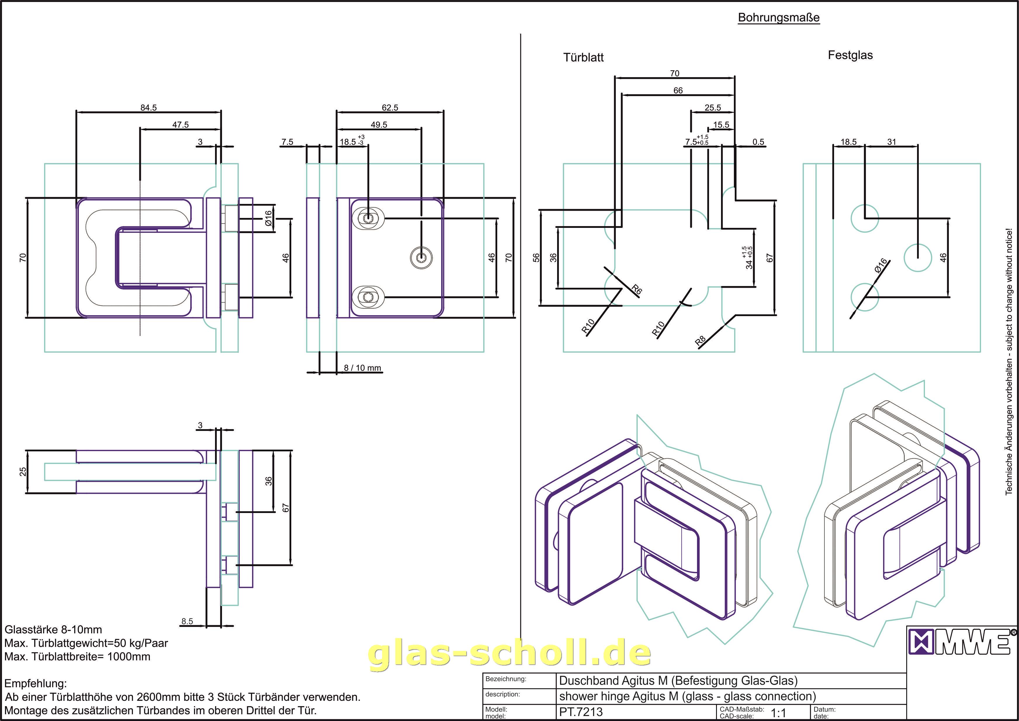 Artikelbild 2 des Artikels “MWE Agitus-M Pendeltürband 90° Glas-Glas aussen Edelstahl geschliffen“