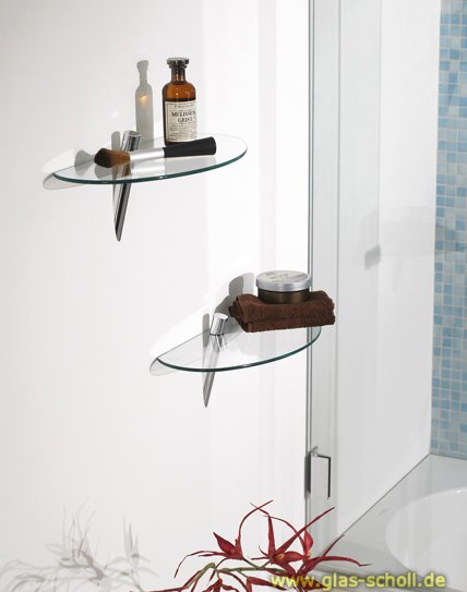 Artikelbild 2 des Artikels “Design Stangen-Glasplattenträger Archia d=25 für 6-12mm glanzverchromt“