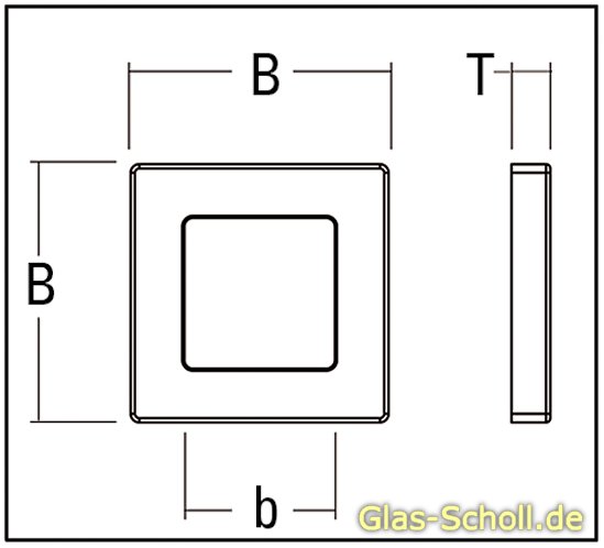 Artikelbild 2 des Artikels “eins. selbstkl. quadratische Griffmuschel 35x35/60x60 (Stk) Edelstahl matt t=4mm 35x35“