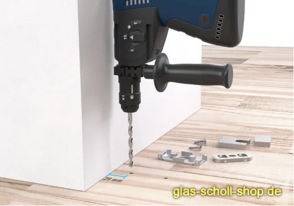 Artikelbild 2 des Artikels “SET Alva selbstschließende Eckbeschlag EN5 für Türen -1,25 m (Set) 90° Feststellung Edelstahl gebürstet“