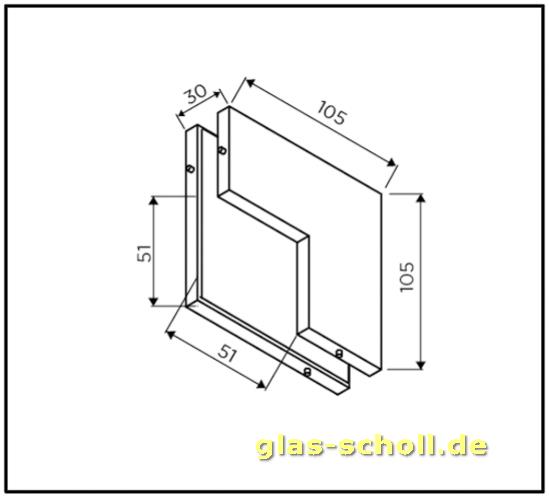 Artikelbild 2 des Artikels “Winkelverbinder mit Anschlag PT61 Edelstahl ähnliche Oberläche“