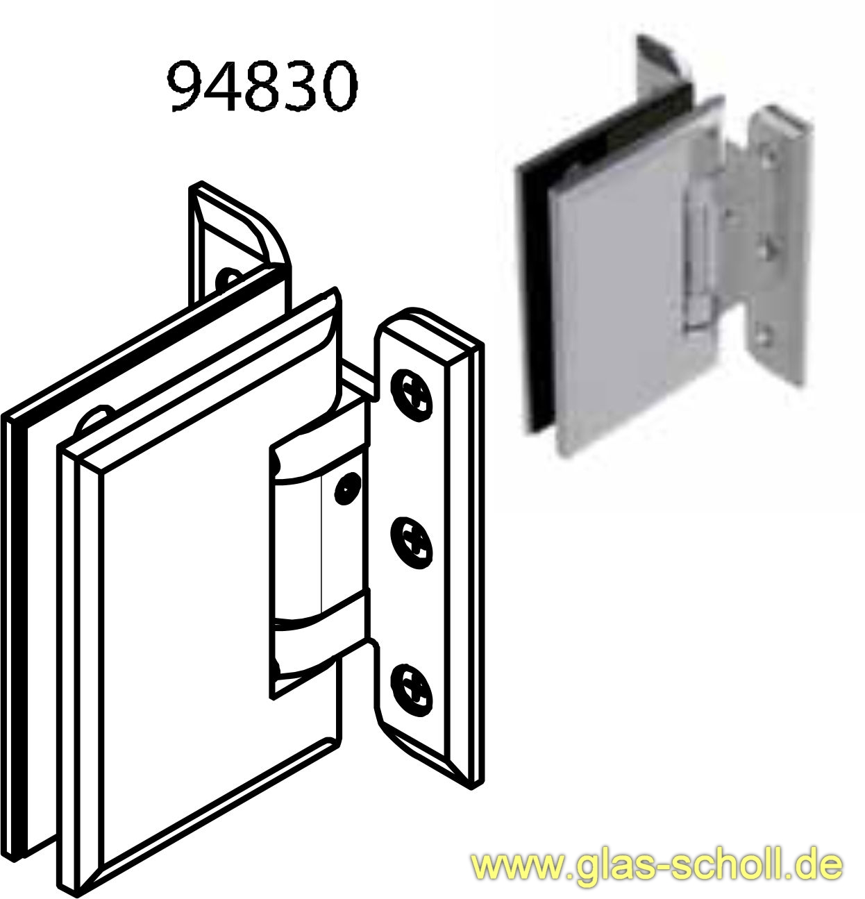 Artikelbild 2 des Artikels “ChaletPT Pendeltürband Glas-Wand OHNE Feststellung glanzverchromt“