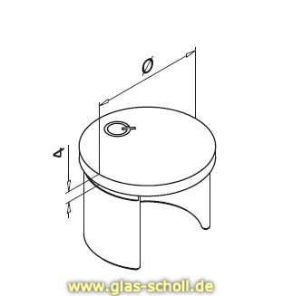 Artikelbild 2 des Artikels “Edelstahl Abschlusskappen gebürstet für gerades Ganzglasgeländer (Paar-2 Stk) “
