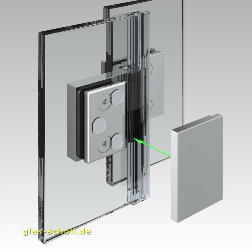 Artikelbild 2 des Artikels “Flinter Glas-Glas 90 Grad Duschtürband nach außen öffnend glanzverchromt“