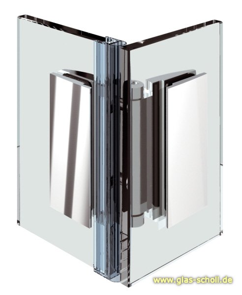 Artikelbild 2 des Artikels “Farfalla 180° Glas-Glas Duschtürband (nach innen hin öffnend) glanzverchromt“