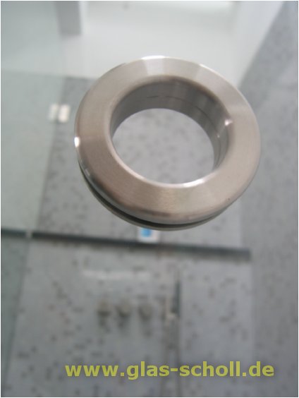 Artikelbild 2 des Artikels “runde einklebbare Edelstahl-Griffmuschel d=60 mit Loch LB=40 für 10mm Glas “