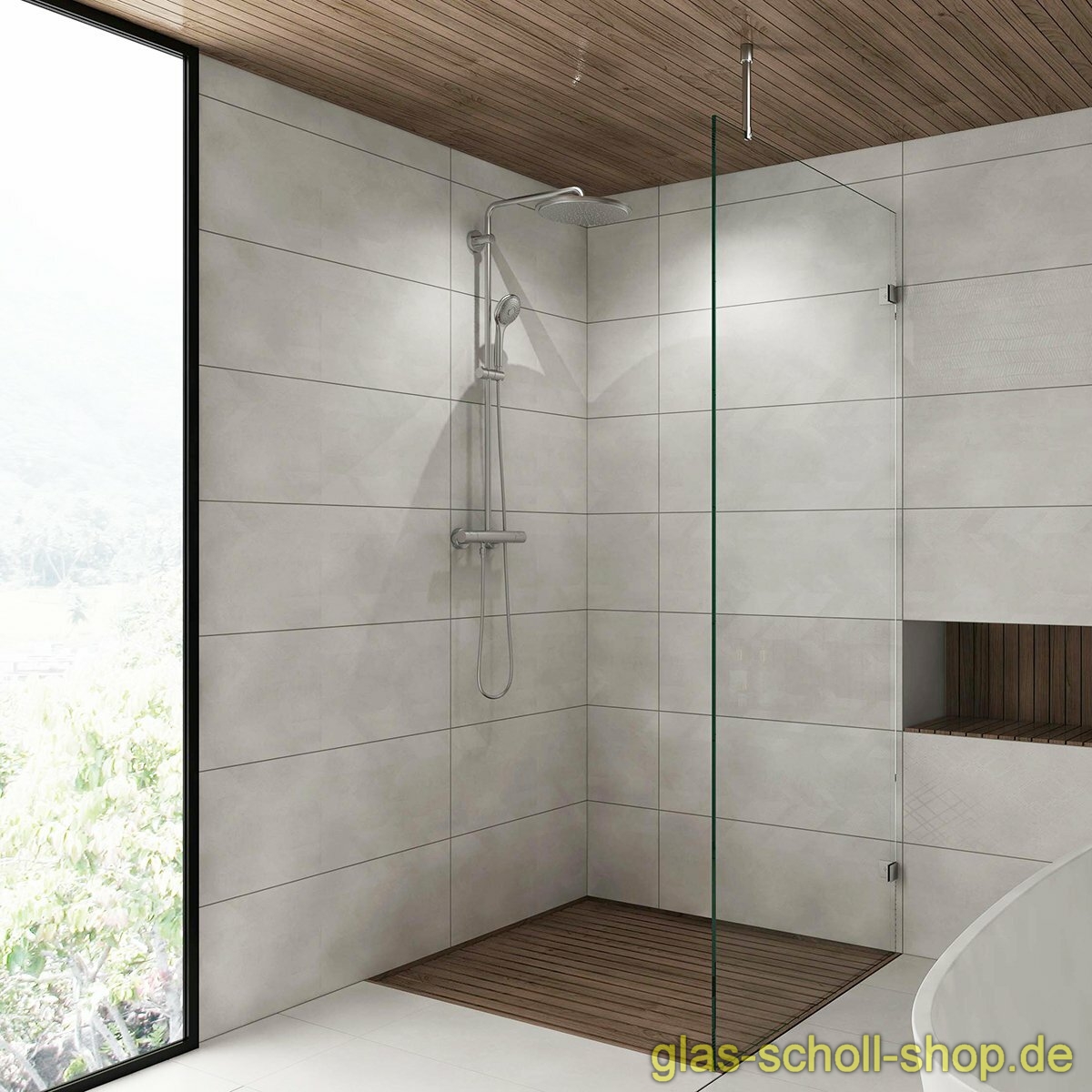 Artikelbild 2 des Artikels “runde Decken-Stabilisierungsstange 250 mm GLAS-DECKE (kürzbar) SET - Edelstahl Design“