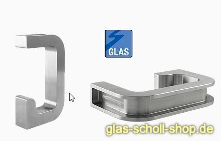 Artikelbild 2 des Artikels “Design G-Edelstahl-Griffmuschel für Schiebetüren für 8mm Glas geschliffen“