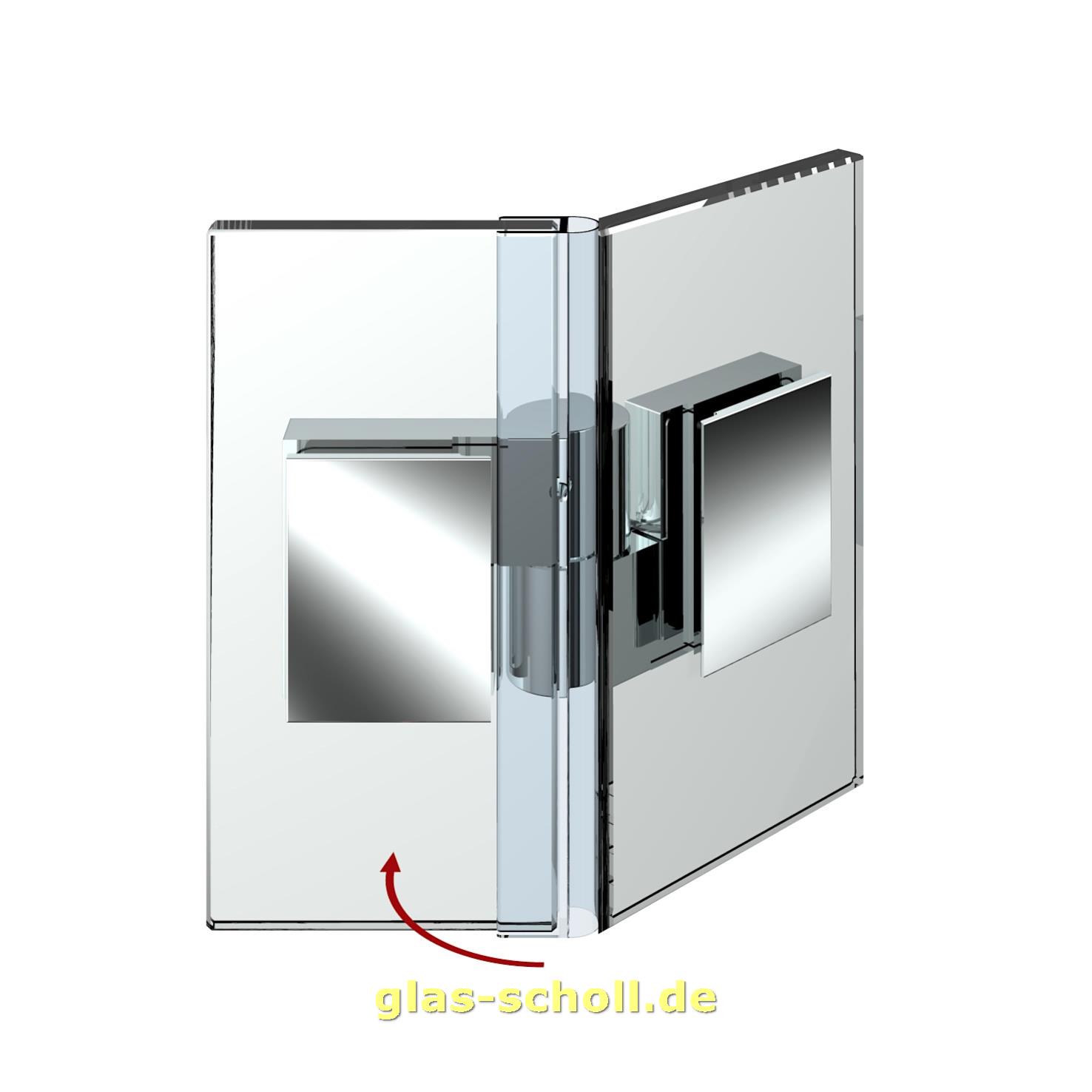 Artikelbild 2 des Artikels “Nivello 135° Glas-Glas wählbar in DIN RECHTS/LINKS Hebe-Senk Duschtürband glanzverchromt“