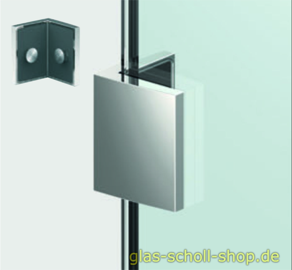 Artikelbild 2 des Artikels “Pavone flächenbündiger Winkelverbinder Glas-Glas 180° glanzverchromt“