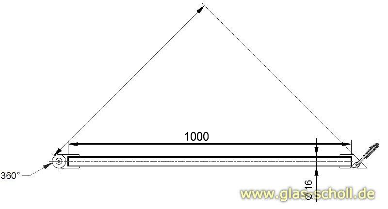 Artikelbild 2 des Artikels “runde Stabilisierungsstange mit 45° GLAS-WANDanschluß 1000 mm glanzverchromt (MS7)“