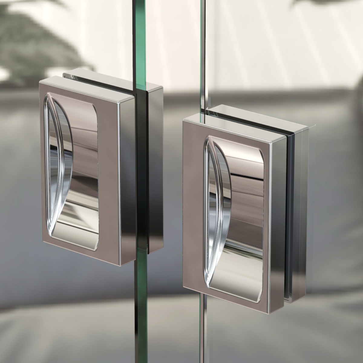 Artikelbild 2 des Artikels “Glastürgriff/Muschelgriff selbstklebend 47x76x11mm glanzverchromt“