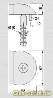 Artikelbild 2 des Artikels “Türpuffer, für Innentüren silberfarbig eloxiert Bodenmontage “