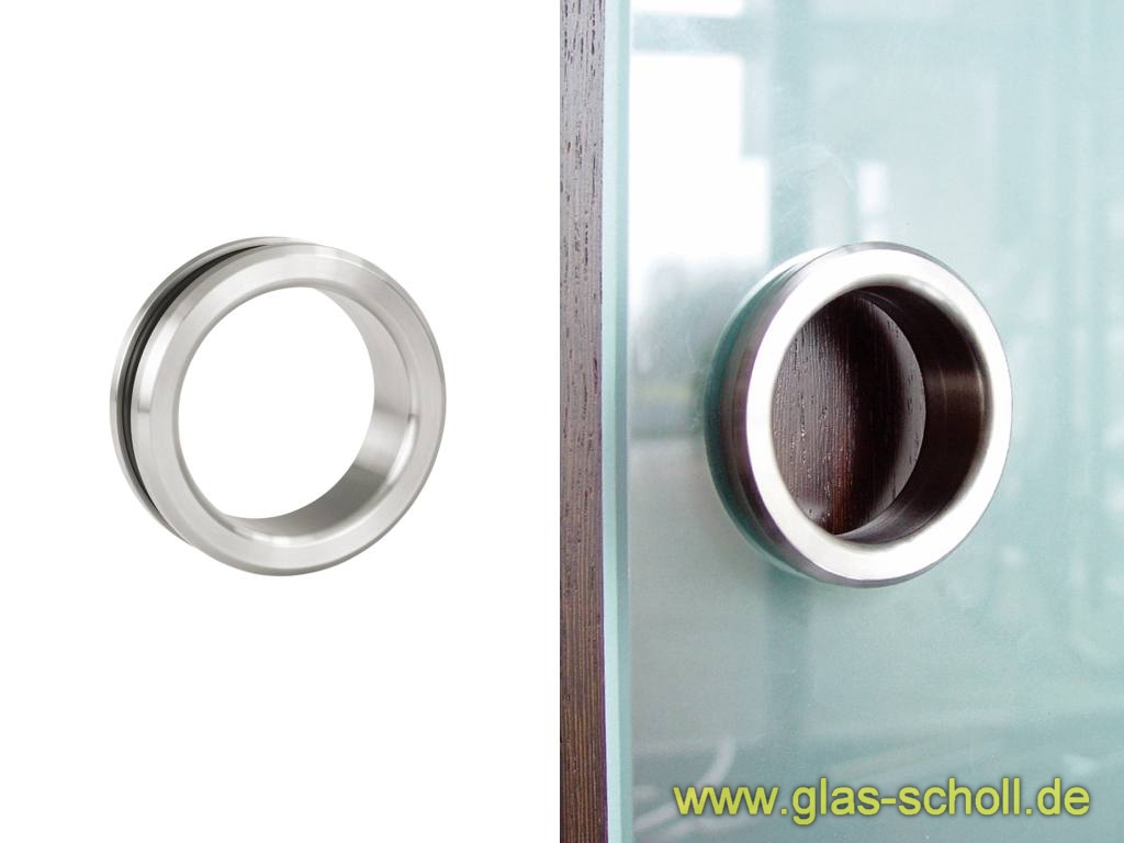 Artikelbild 3 des Artikels “einschraubbare MWE Edelstahl Griffmuschel mit Loch d=59 für 8 mm geschliffene Oberfläche“