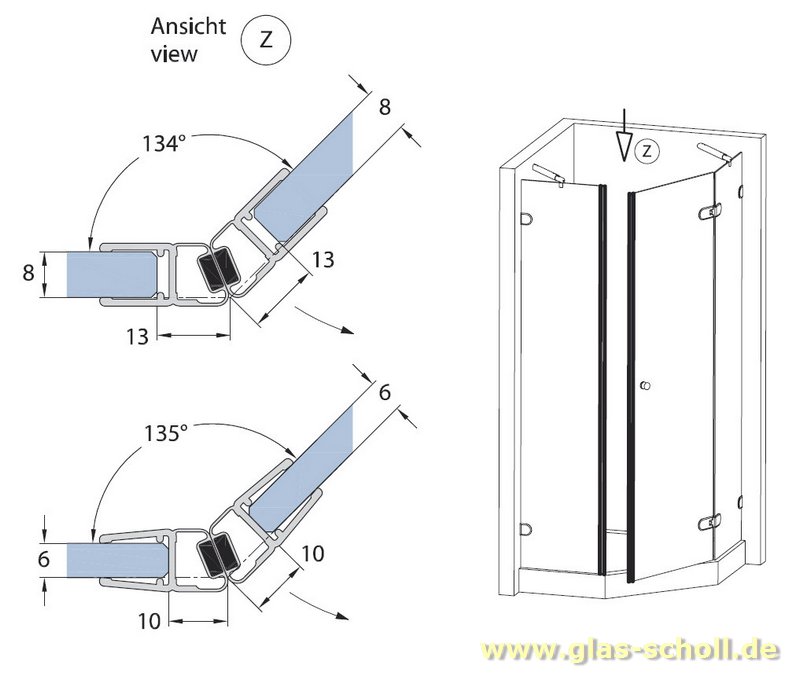 Artikelbild 3 des Artikels “Magnetprofil 135°/Fünfeck (2500mm) Duschdichtung für 6-8mm Glas - ÜBERLÄNGE “