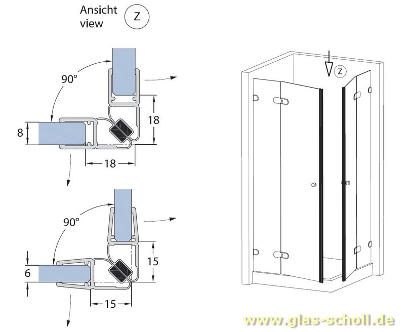 Artikelbild 3 des Artikels “Magnetprofil 90° (2500mm) Duschdichtung für 6-8mm Glas - ÜBERLÄNGE “