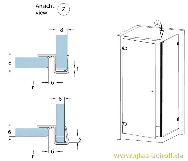 Artikelbild 3 des Artikels “Eckanschlagprofil 90° (2010mm) Duschdichtung für 6-8mm Glas “
