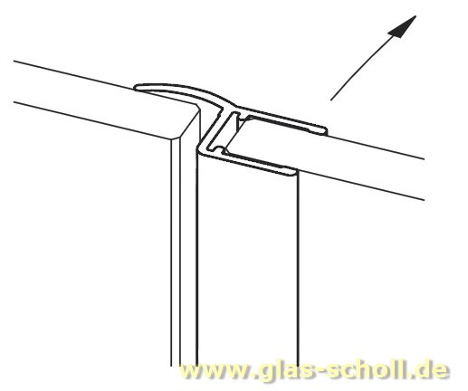 Artikelbild 3 des Artikels “Mitteldichtprofil mit gebogener Weichlippe (2010mm) Duschdichtung für 6-8mm Glas “