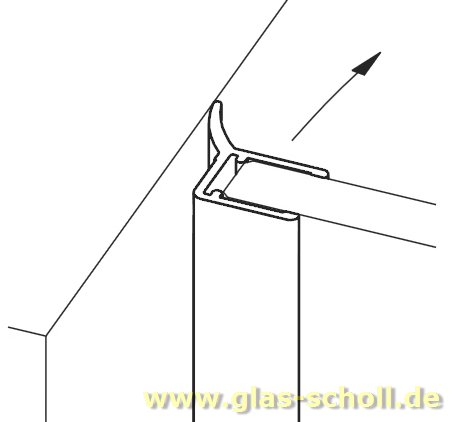 Artikelbild 3 des Artikels “seitl. Dichtprofil mit gebogener Weichlippe 135° (2010mm) Duschdichtung 6-8mm Glas “