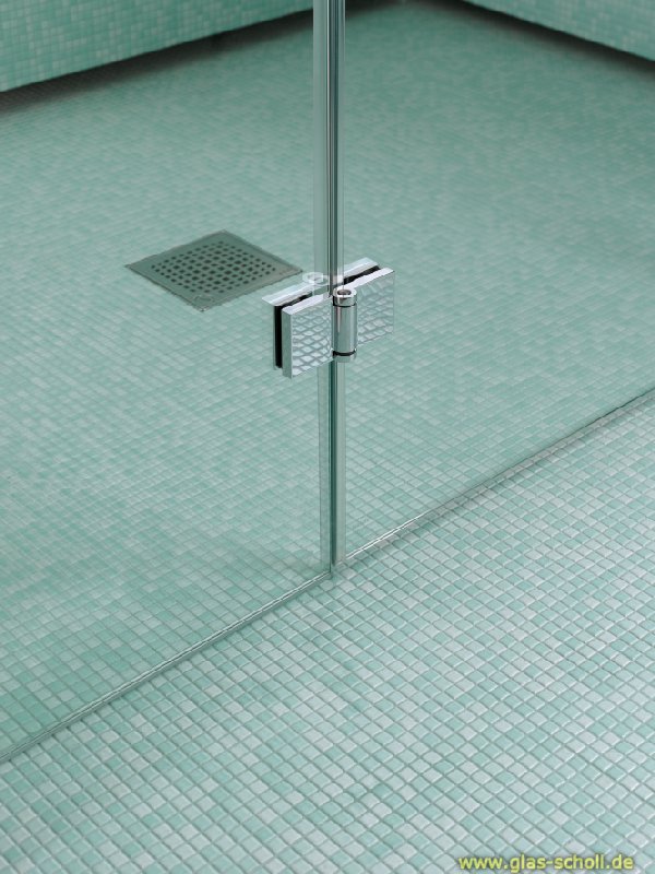 Artikelbild 3 des Artikels “Flinter Glas-Glas 180Grad Duschtürband glanzverchromt“