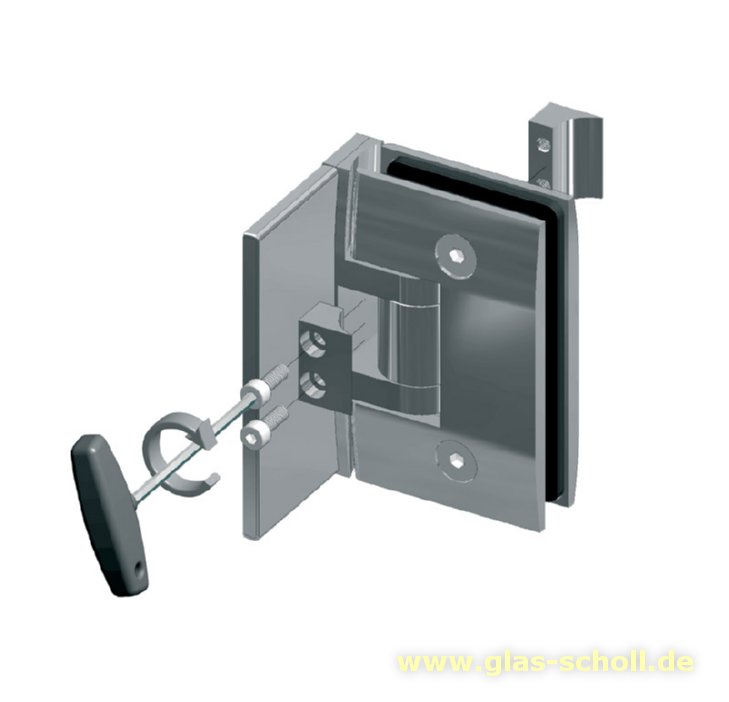 Artikelbild 3 des Artikels “Pontere 90° Glas-Wand Duschpendeltürband (einseitige Befestigungslasche) glanzverchromt“