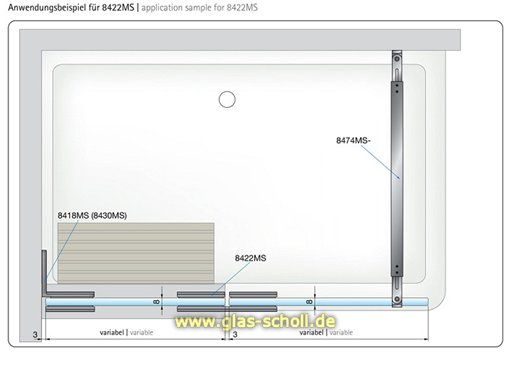 Artikelbild 3 des Artikels “Pontere 180° Glas-Glas Längsverbinder glanzverchromt“