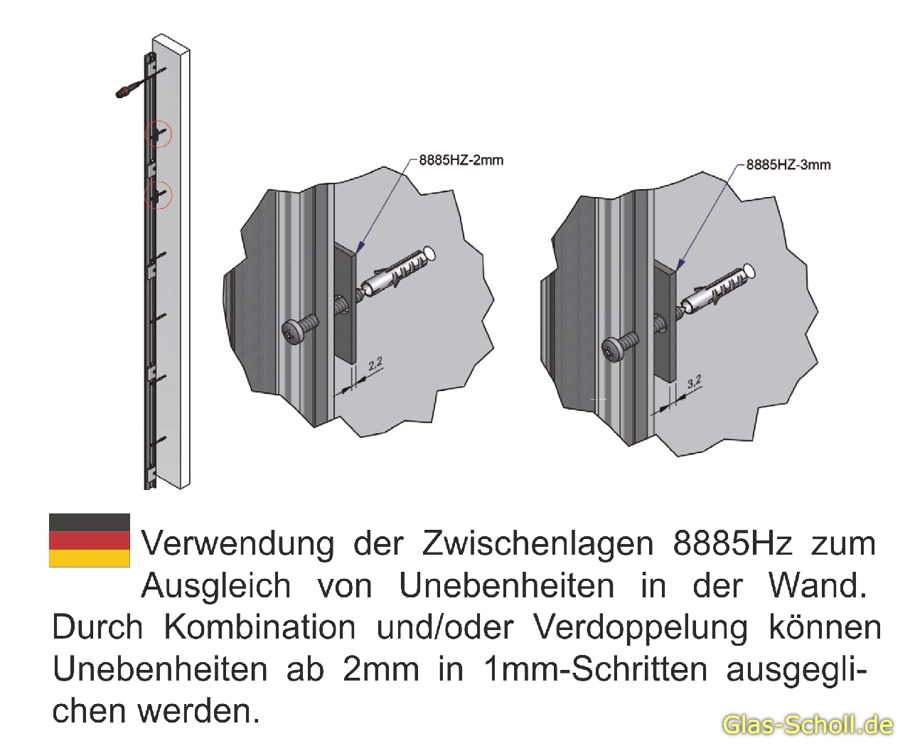 Artikelbild 3 des Artikels “Ausgleichsmaterial für Wandanschlußprofil P8884 (10 Stk) “