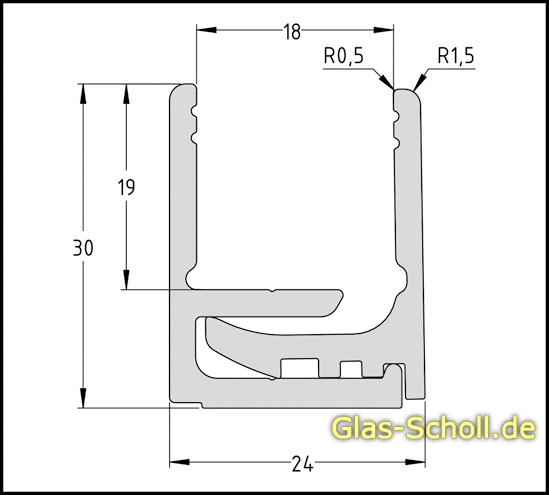 Artikelbild 3 des Artikels “Rahmenprofil zweiteilig 3m silber matt für 8-8,76/12,76 mm Glas“