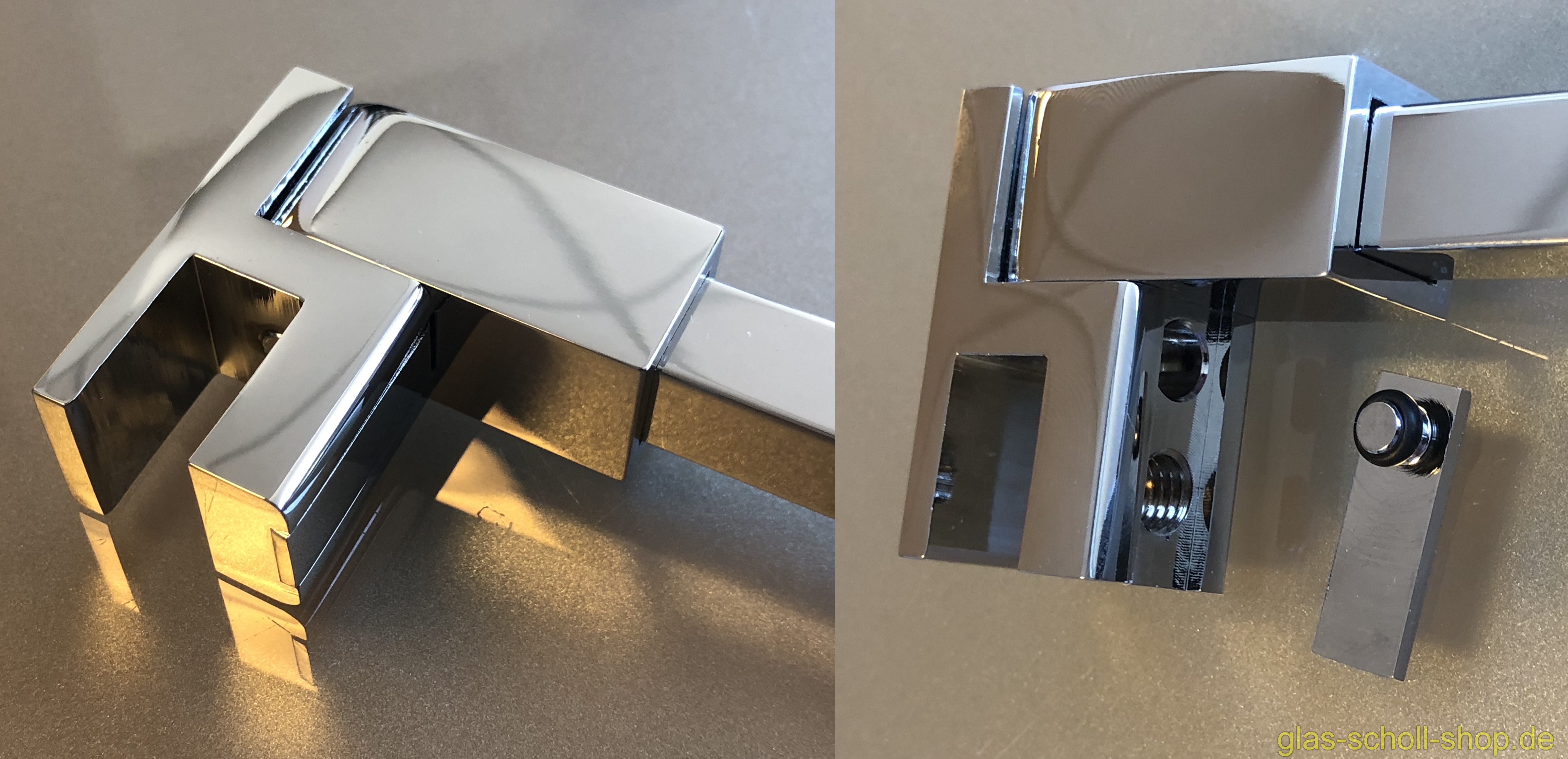 Artikelbild 3 des Artikels “Stabilisationsstangen-Set Square 12, Glas-Wand (kürzbar) 1,25 m glanzverchromt“