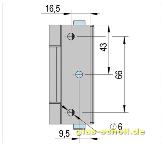 Artikelbild 3 des Artikels “Zargen-Glastürband mit Anschraubplatte, rund Türgewicht 50kg Alufarbig eloxiert E4/EV1 “