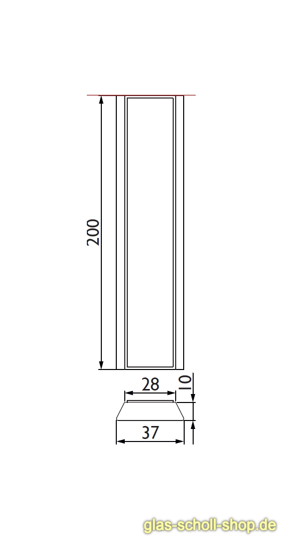 Artikelbild 3 des Artikels “beidseitig selbstklebende Griffleiste h=200 b=37 Edelstahloptik gebürstet“