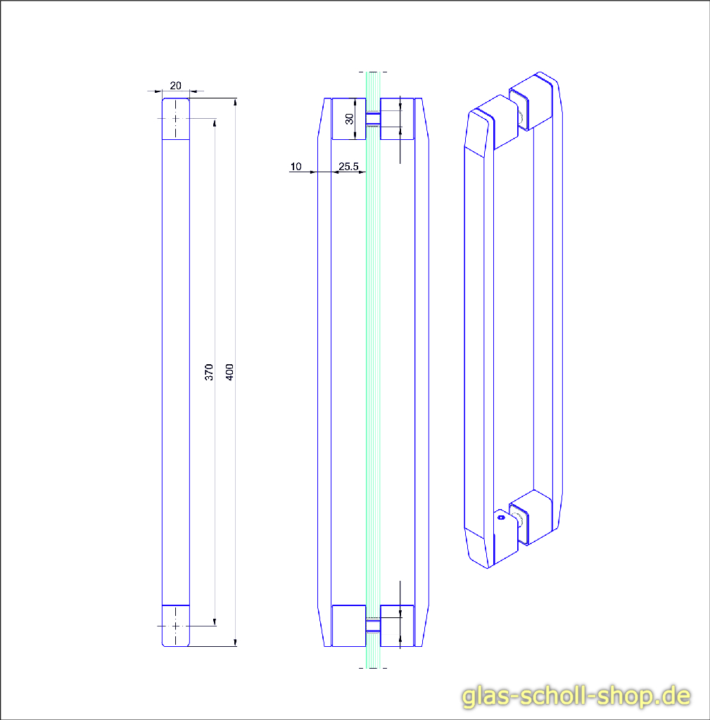 Artikelbild 3 des Artikels “MWE Move Griff / Handtuchhalter beidseitig L=400 mm Edelstahl geschliffen“