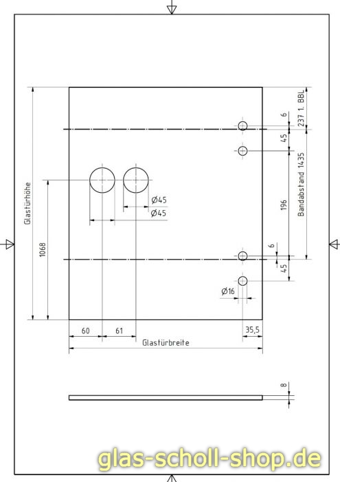 Artikelbild 3 des Artikels “Elektronisches Glastürschloss Smart Entrance, SET mit Türbändern Edelstahloptik gebürstet “